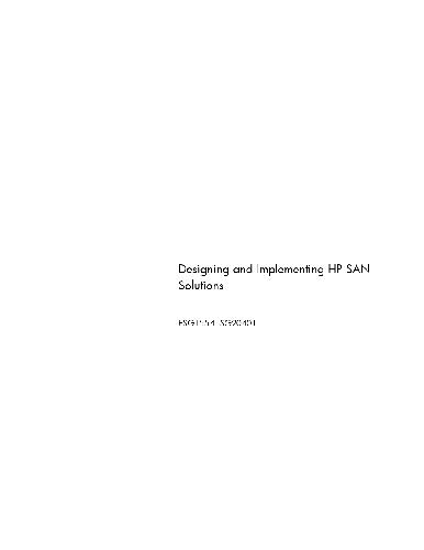 HP Designing and Implementing HP SAN Solutions Training Student Guide