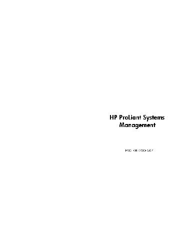 Hp Proliant Systems Management Training Student Guide