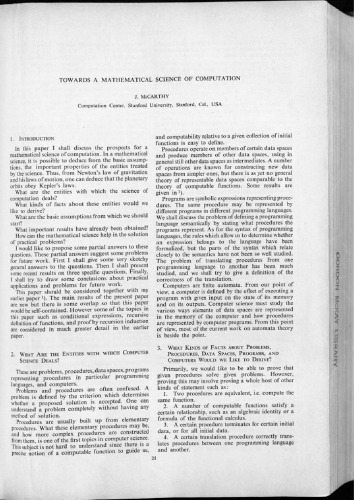 Towards a Mathematical Science of Computation