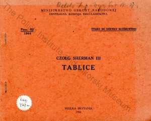 Czolg Sherman III. Tablice