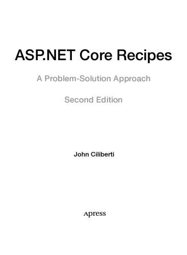 ASP.NET Core Recipes: A Problem-Solution Approach