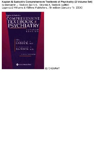 Kaplan & Sadock's Comprehensive Textbook of Psychiatry