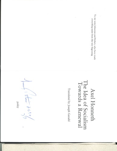 The Ideia of Socialism: Towards a Renewal