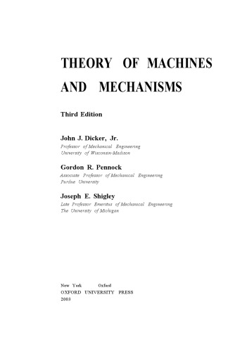 THEORY OF MACHINES AND MECHANISMS