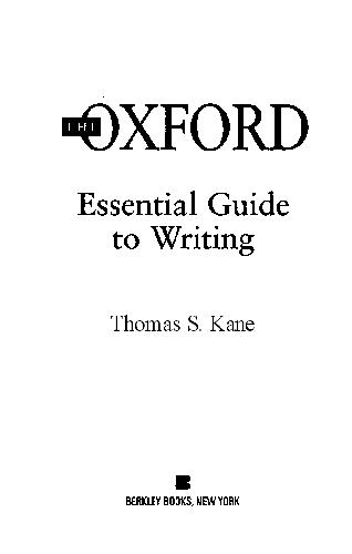 Oxford Essential Guide To Writing