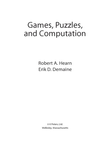 Games, Puzzles & Computation