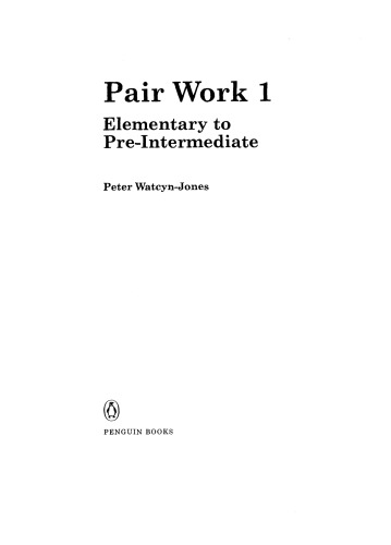 Pair Work 1 Elementary Pre-intermediate