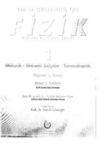 Fen ve Mühendislik için Fizik 1