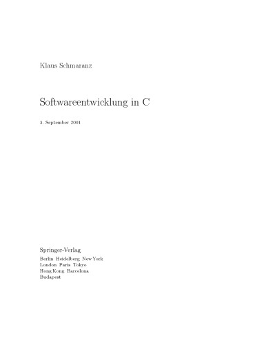 Softwareentwicklung in C