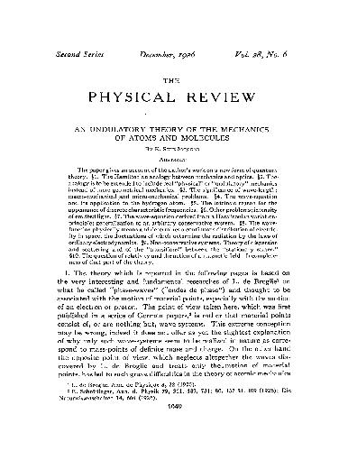 Original Paper The Physical Review