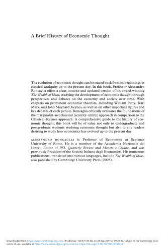 A Brief History of Economic Thought