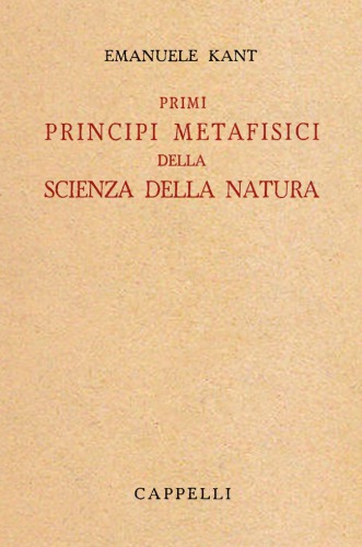 Primi principi metafisici della scienza della natura