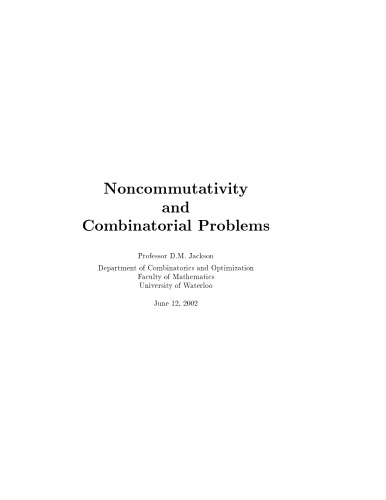 Non-commutativity and combinatorial problems [lecture notes]