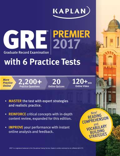 GRE Premier 2017 with 6 Practice Tests by Kaplan
