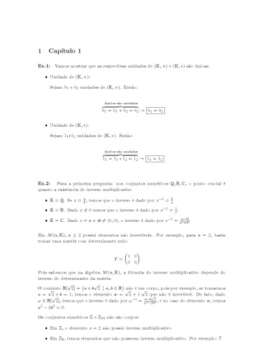 Álgebra Linear e Multilinear Soluções
