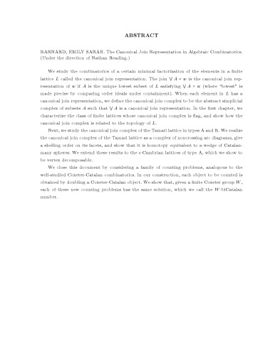 The Canonical Join Representation in Algebraic Combinatorics [PhD thesis]