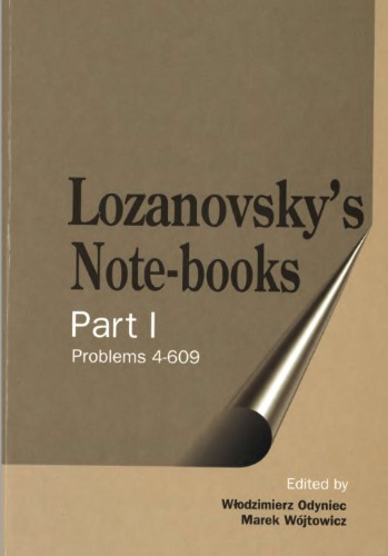 Lozanovsky’s Note-books (Part I)