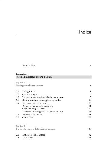 Strategia risorse umane e valore Manuale Universitario