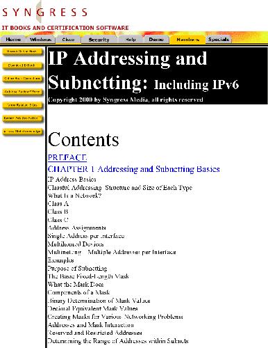IP Addressing and Subnetting including IPv6
