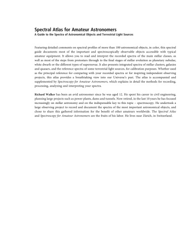 Spectral Atlas for Amateur Astronomers: A Guide to the Spectra of Astronomical Objects and Terrestrial Light Sources