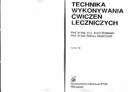Technika wykonywania cwiczen leczniczych