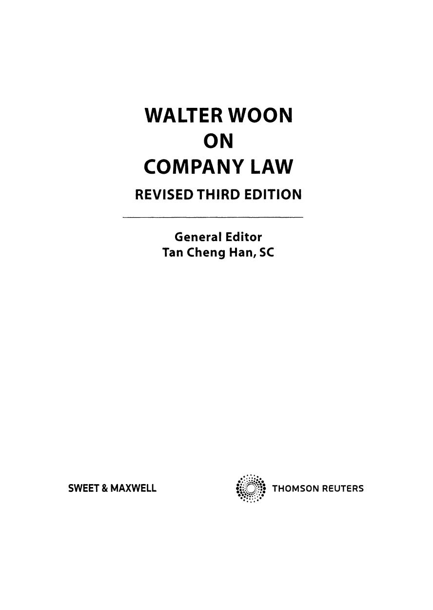 Walter Woon on Company Law
