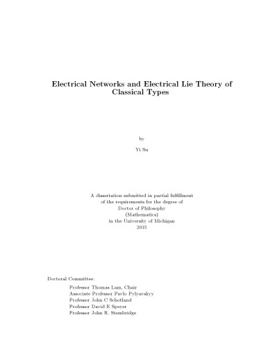 Electrical Networks and Electrical Lie Theory of Classical Types [PhD thesis]