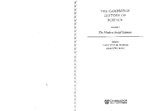 Theodore Porter Ross The Cambridge History Of Science