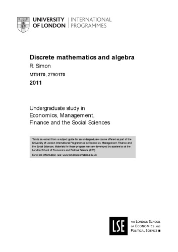 Discrete mathematics and algebra, chapters 1-3 [lecture notes]
