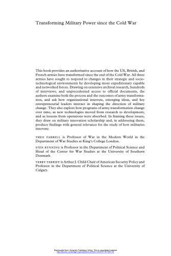 Transforming Military Power since the Cold War: Britain, France, and the United States, 1991-2012
