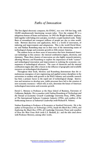 Paths of Innovation: Technological Change in 20th-Century America