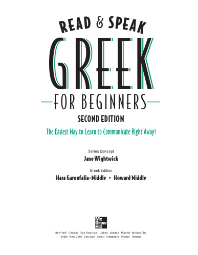 Read and Speak Greek for Beginners