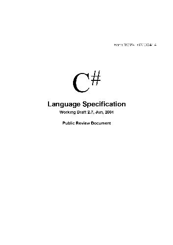 C# Language Specification