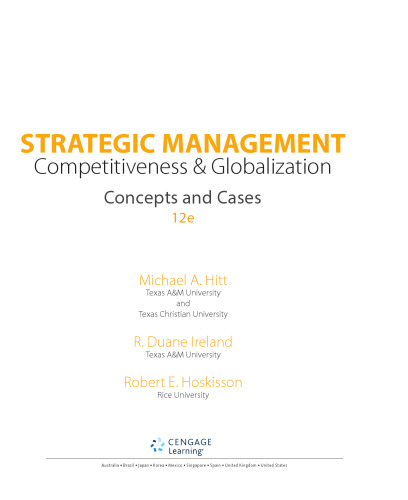 Strategic Management: Concepts and Cases: Competitiveness and Globalization
