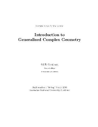 Generalized Complex Geometry 001