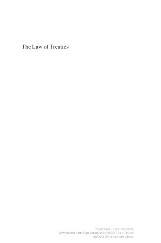 The Law of Treaties: An Introduction