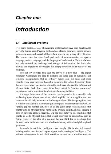 Intelligent Systems for Engineers and Scientists