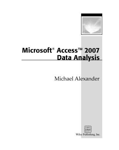 Microsoft Office Access 2007 Data Analysis