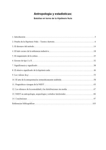 Antropología y estadísticas: Batallas en torno de la Hipótesis Nula