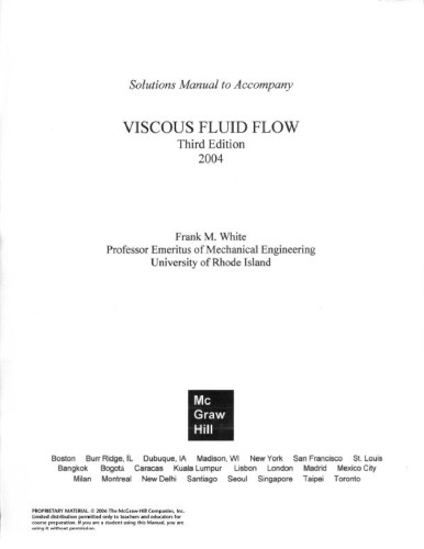 Viscous Fluid Flow Solution Manual