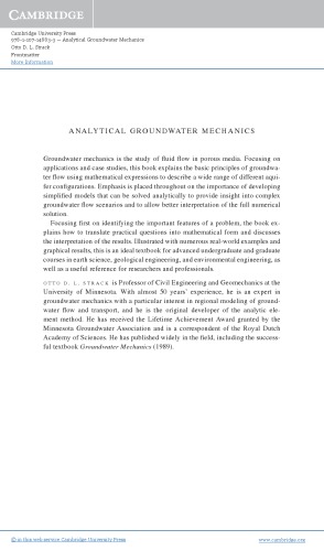 Analytical Groundwater Mechanics