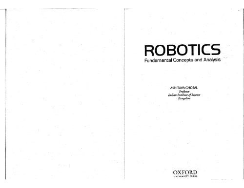 Robotics - Fundamental concepts and analysis