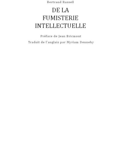 De la fumisterie intellectuelle