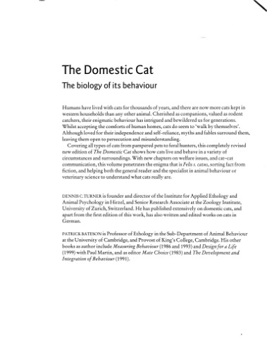 The domestic cat: the biology of its behaviour