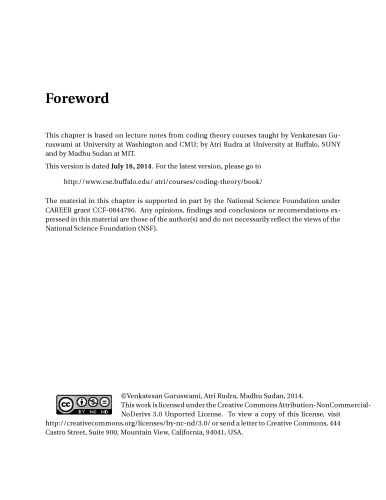 Essential coding theory (lecture notes)