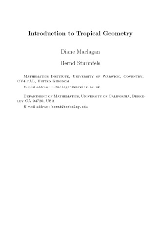 Introduction to Tropical Geometry