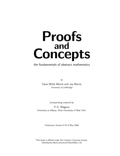 Proofs and concepts: the fundamentals of abstract mathematics