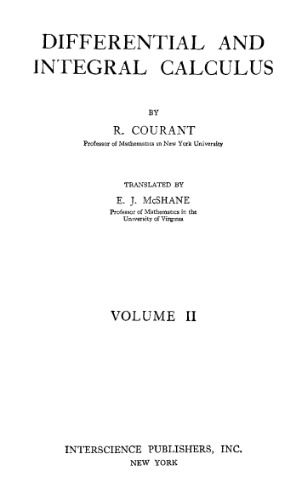 Differential and Integral Calculus. Vol.2