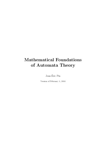 Mathematical foundations of automata theory