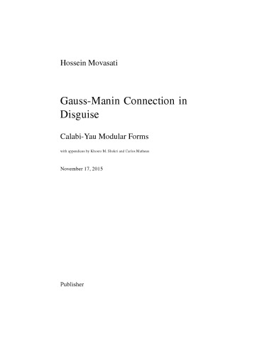 Gauss-Manin connection in disguise. Calabi-Yau modular forms